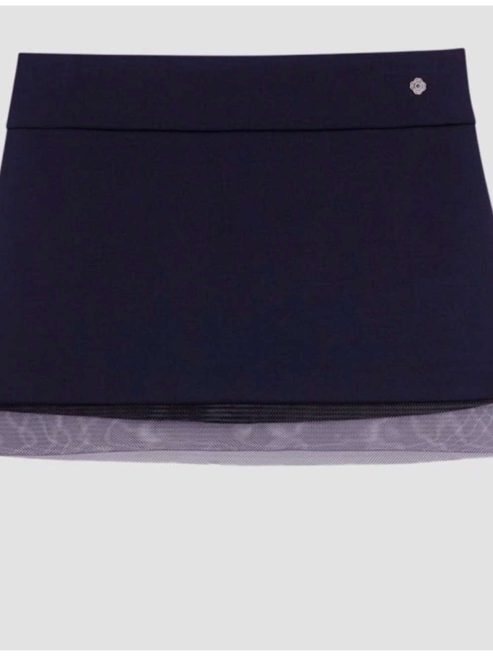 Maje Navy Mini Skort with Mesh Hem Detail